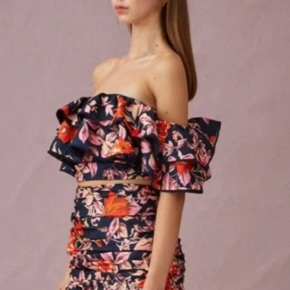 Keepsake the Label Real Love Black Floral Ruffle Blouse Crop Top Size Small NWT - Picture 13 of 13